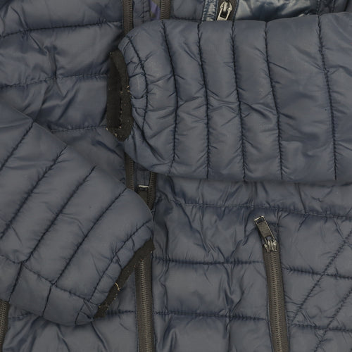River Island Boys Blue Hooded Puffer Jacket, 9 Years