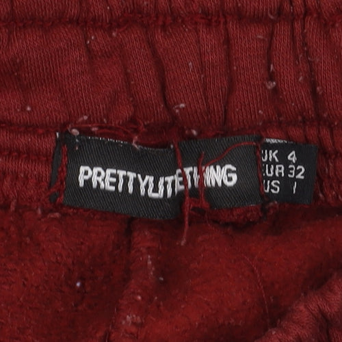 PrettyLittleThing Red Jogger Trousers Women Size 4