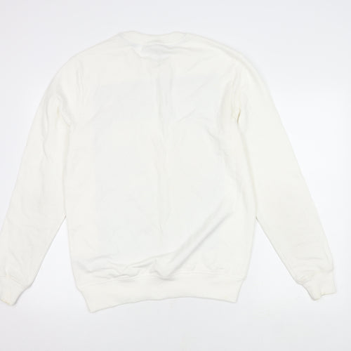 New Look Men’s White Graphic Print Pullover Sweatshirt