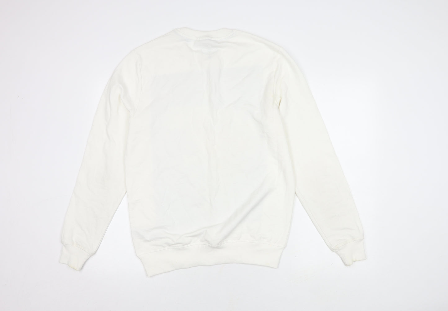 New Look Men’s White Graphic Print Pullover Sweatshirt