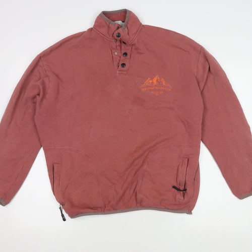 ASOS Design Red Henley Sweatshirt M Unisex