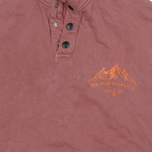 ASOS Design Red Henley Sweatshirt M Unisex
