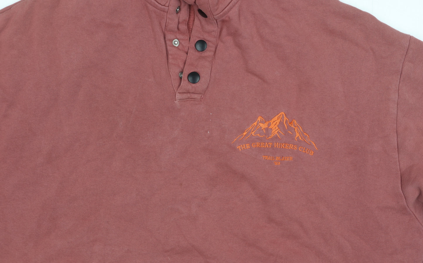ASOS Design Red Henley Sweatshirt M Unisex