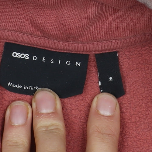 ASOS Design Red Henley Sweatshirt M Unisex