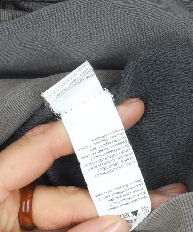 River Island Men's Grey Pullover Hoodie M