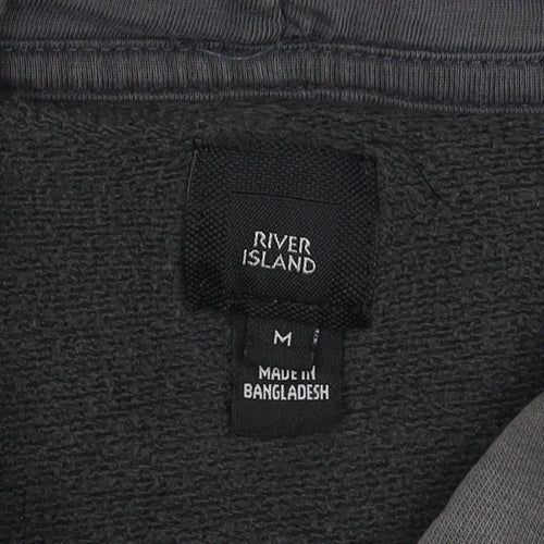 River Island Men's Grey Pullover Hoodie M