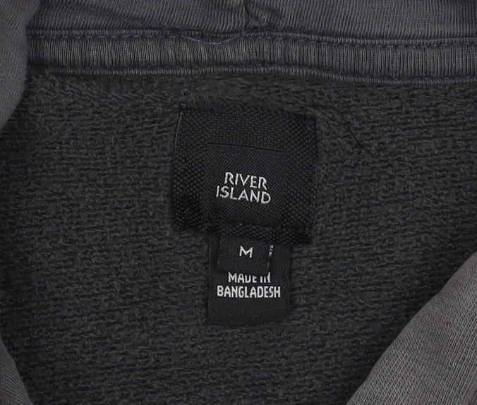 River Island Men's Grey Pullover Hoodie M