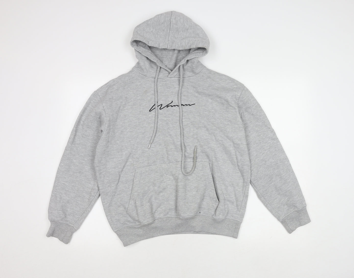 Boohoo Women's Grey Pullover Hoodie Size 10, Casual Knit