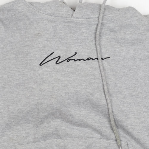 Boohoo Women's Grey Pullover Hoodie Size 10, Casual Knit