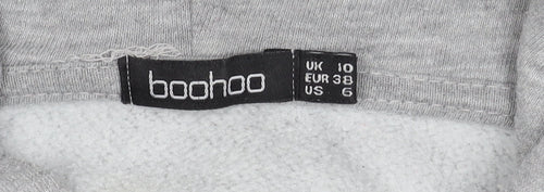 Boohoo Women's Grey Pullover Hoodie Size 10, Casual Knit