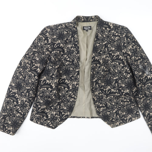 Per Una Women's Black Floral Blazer Jacket Size 16
