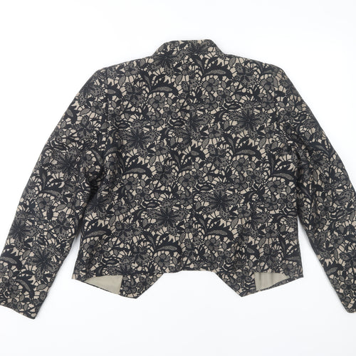 Per Una Women's Black Floral Blazer Jacket Size 16