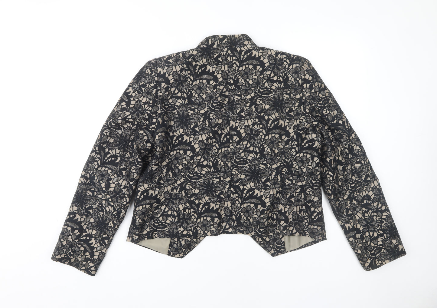 Per Una Women's Black Floral Blazer Jacket Size 16