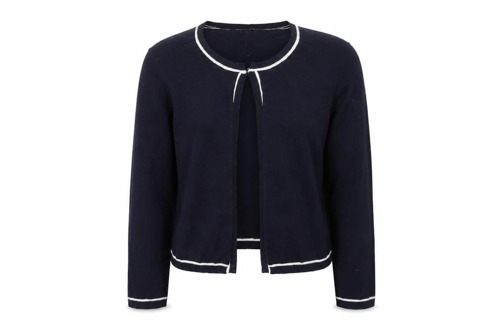 Front view of Zoe+Phoebe Women's Blue Cardigan -, size L