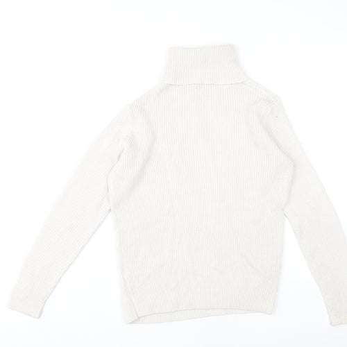 Therapy Women's White Cable-Knit Roll Neck Jumper S
