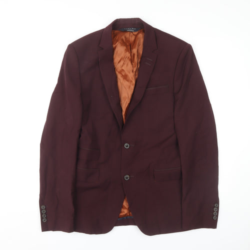 Zara Man Men's Red Blazer Jacket, Size 38, Stylish