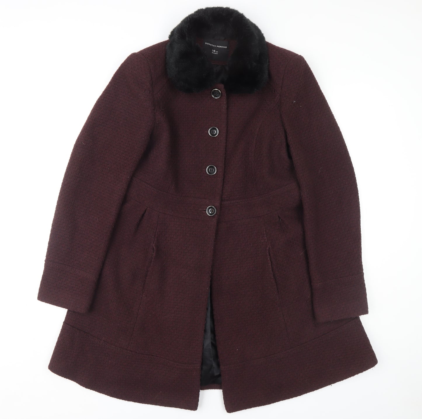 Dorothy Perkins Women's Wool Coat Brown Size 14
