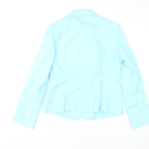 Marks and Spencer Women's Blue Linen Blazer Size 10 Casual