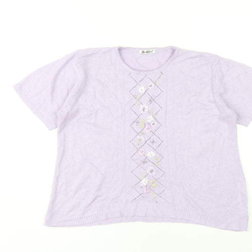 Berkertex Women's Purple Short Sleeve Knit Top