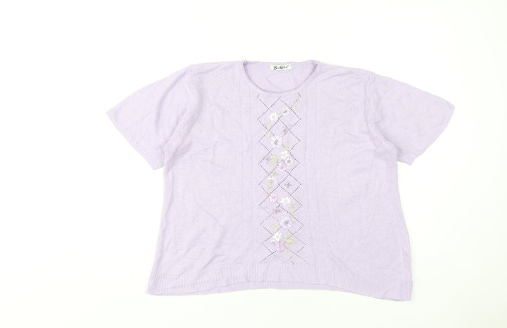 Berkertex Women's Purple Short Sleeve Knit Top