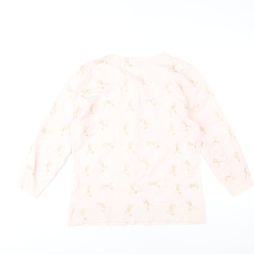M&Co Women's Pink Cardigan Size 14 Animal Print