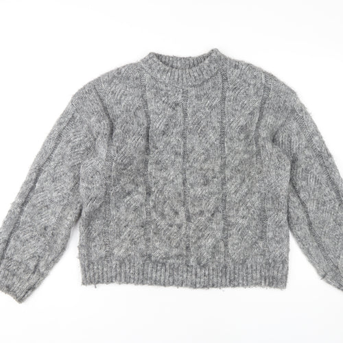 Marks and Spencer Women's Grey Cable-Knit Pullover Jumper