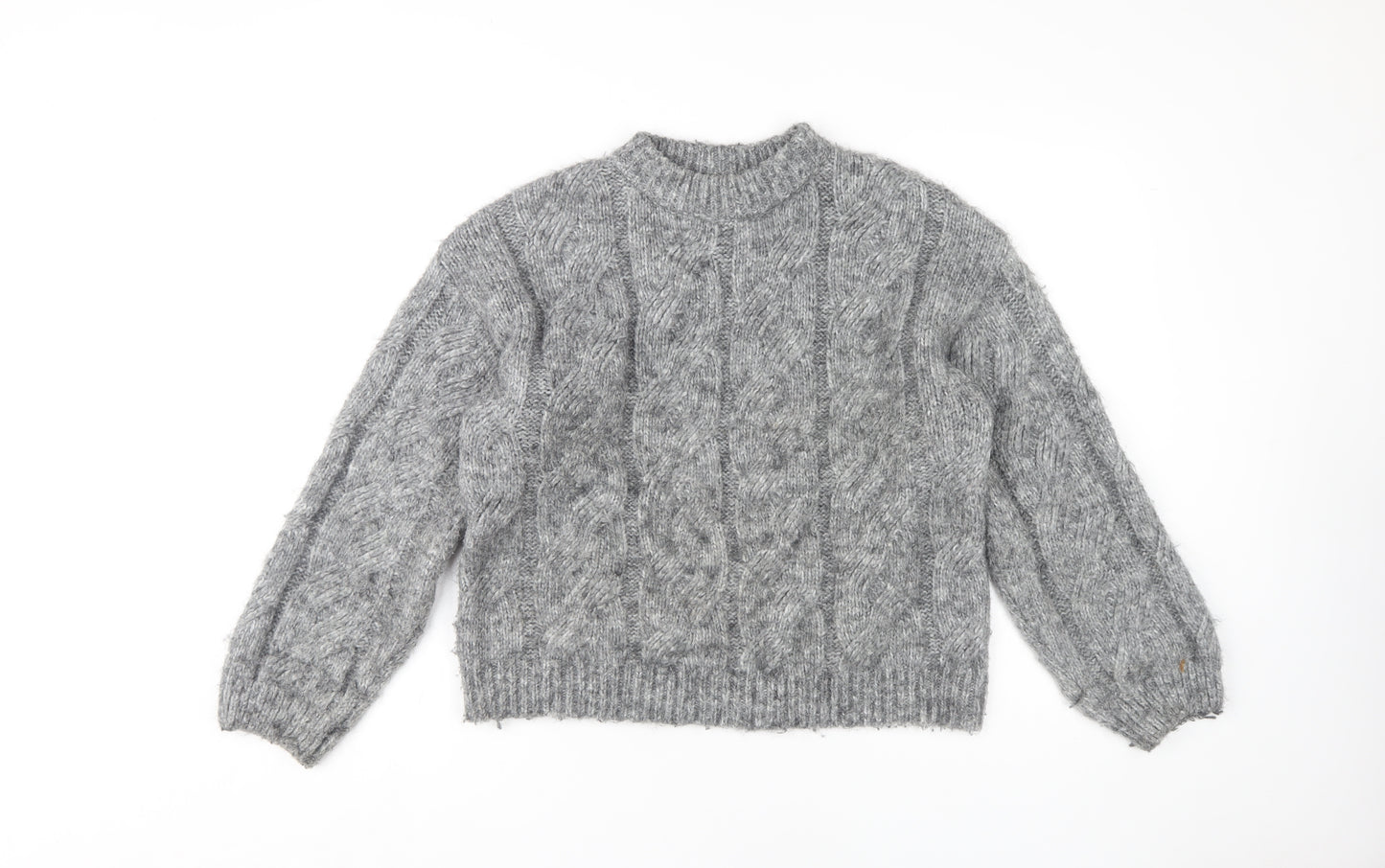 Marks and Spencer Women's Grey Cable-Knit Pullover Jumper