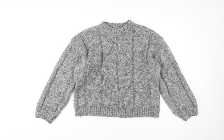 Marks and Spencer Women's Grey Cable-Knit Pullover Jumper