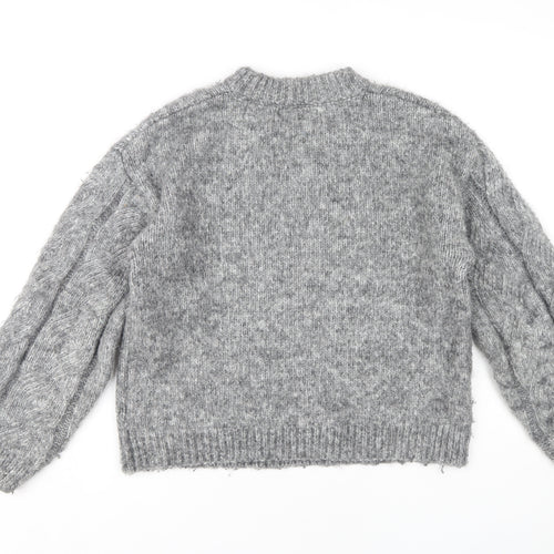 Marks and Spencer Women's Grey Cable-Knit Pullover Jumper