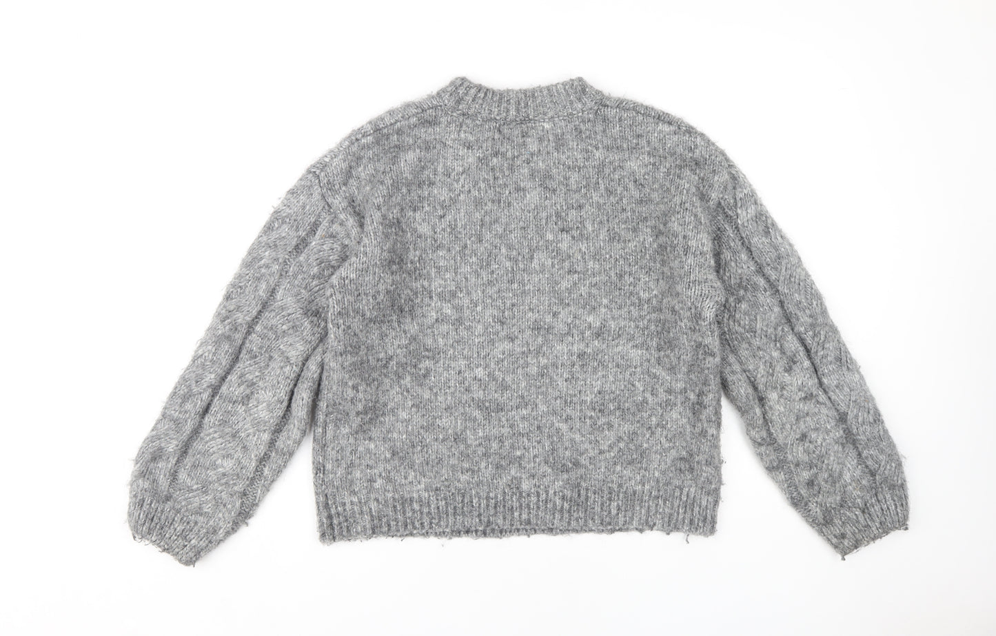 Marks and Spencer Women's Grey Cable-Knit Pullover Jumper