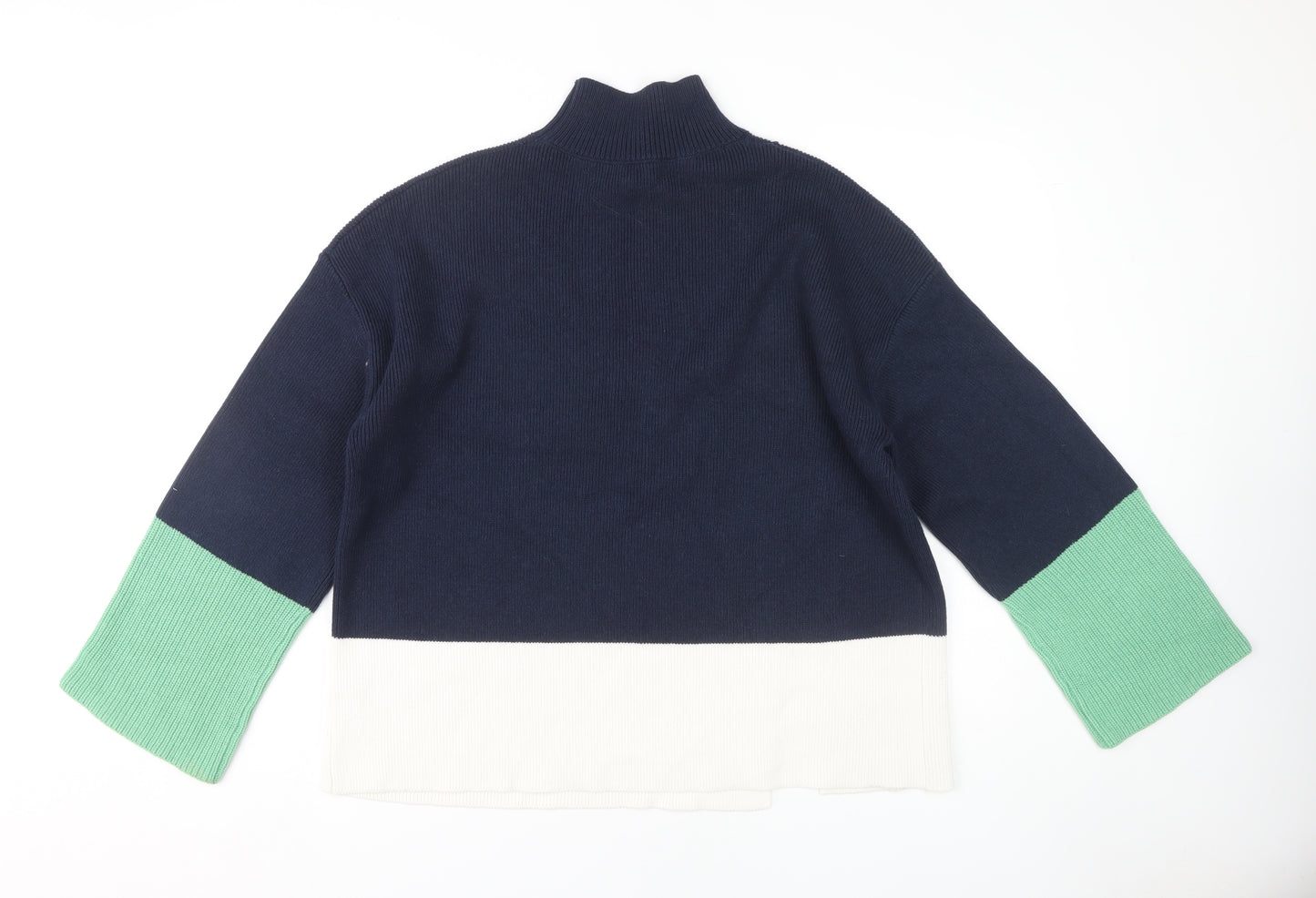 Marks and Spencer Women's Blue High Neck Pullover, Size L