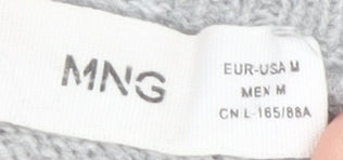 MNG Women's Grey High Neck Jumper, Size 10, Relaxed Fit