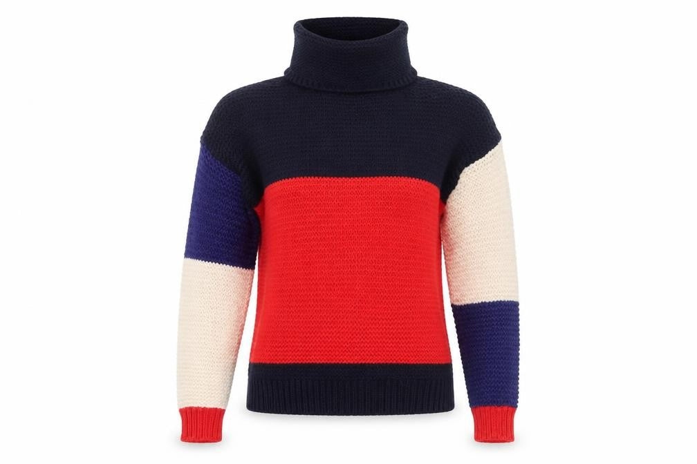 Front view of Brave Soul Women's Multicoloured Roll Neck Jumper XS