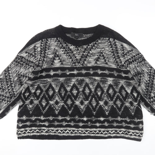 Next Women's Black Geometric Pullover Jumper M