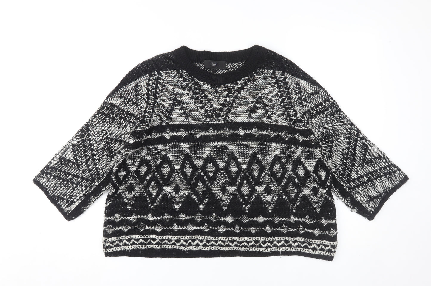 Next Women's Black Geometric Pullover Jumper M