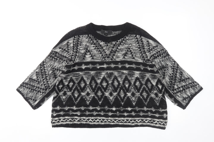 Next Women's Black Geometric Pullover Jumper M
