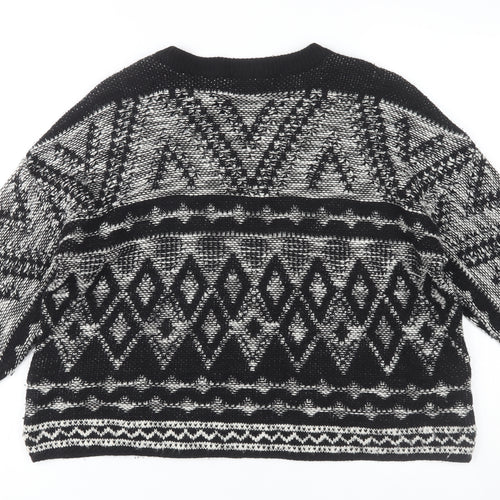 Next Women's Black Geometric Pullover Jumper M