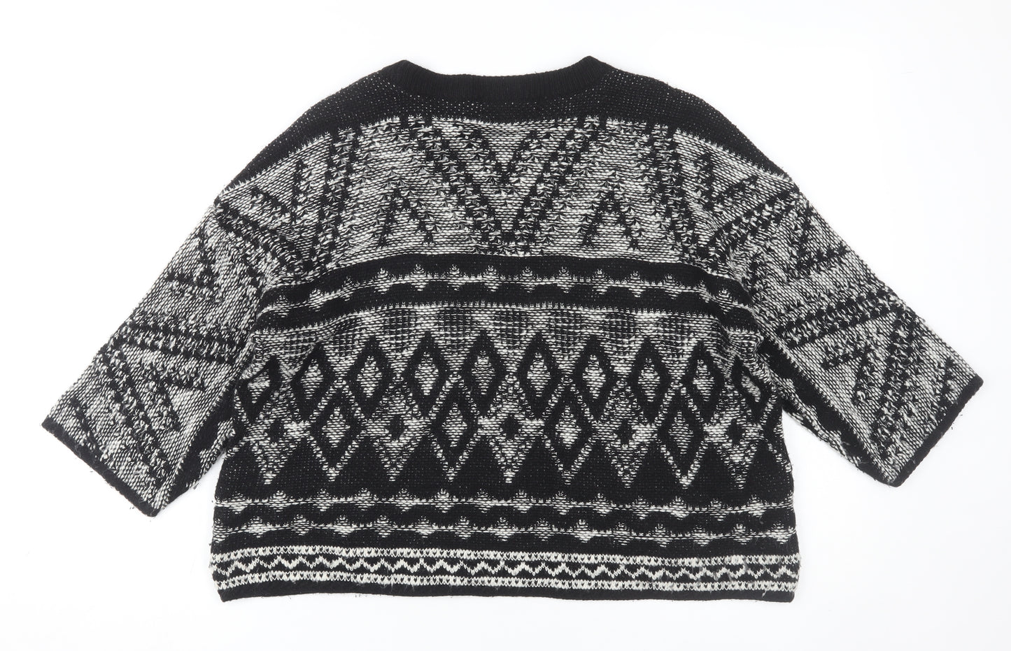 Next Women's Black Geometric Pullover Jumper M