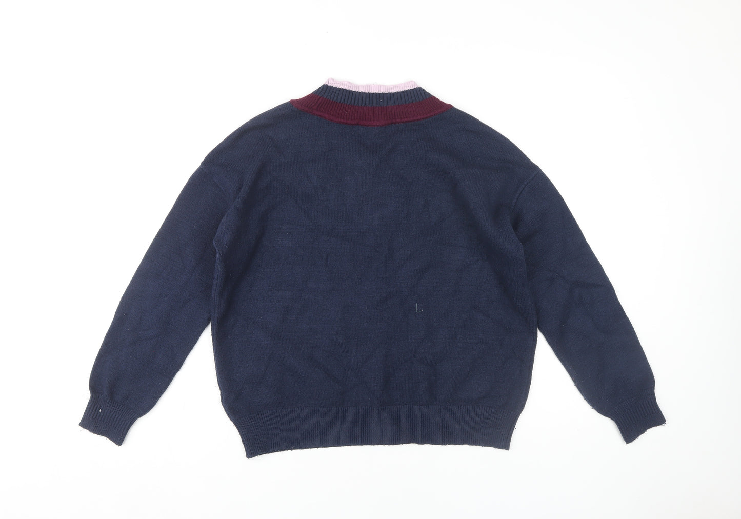 Marks and Spencer Women's Blue V-Neck Jumper M
