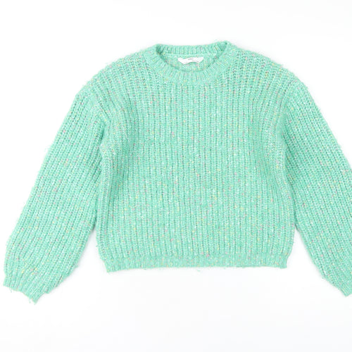 Marks and Spencer Girls Green Knit Pullover Jumper 11-12 Years