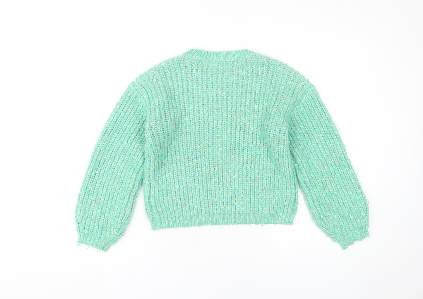 Marks and Spencer Girls Green Knit Pullover Jumper 11-12 Years
