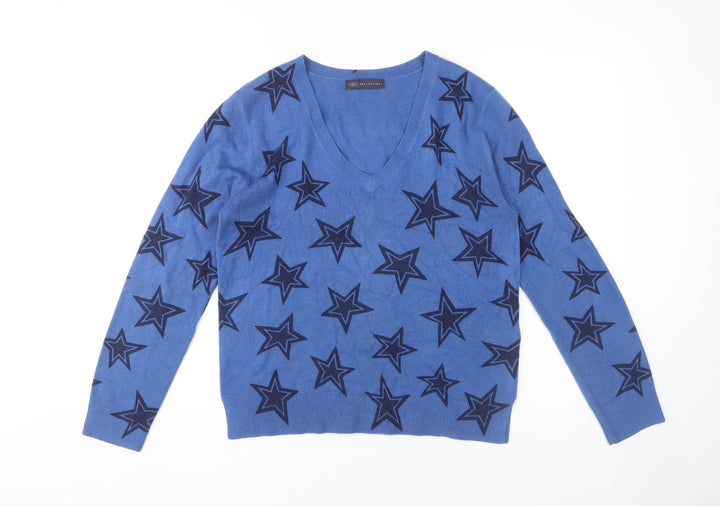Marks and Spencer Women's Blue Star Jumper, Size 12