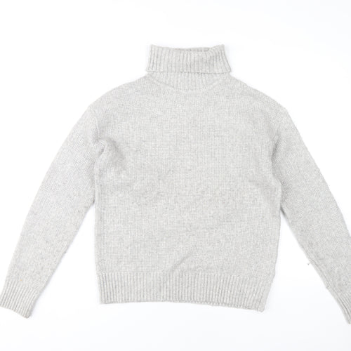 Marks and Spencer Women's Grey Roll Neck Jumper S