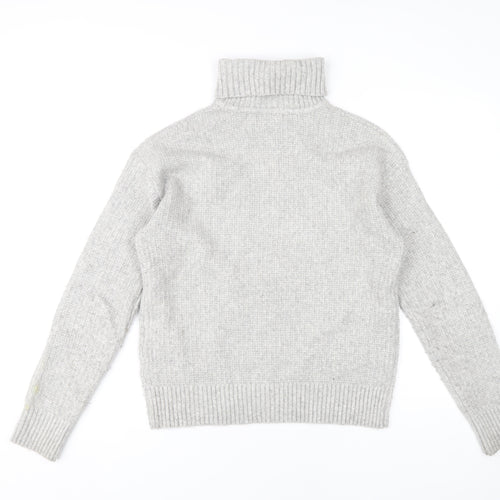 Marks and Spencer Women's Grey Roll Neck Jumper S