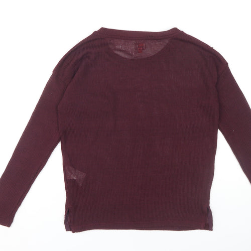 ONLY Womens Purple Crew Neck Jumper Size S