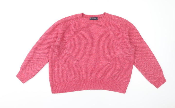 Marks and Spencer Women's Pink Crew Neck Jumper, Large