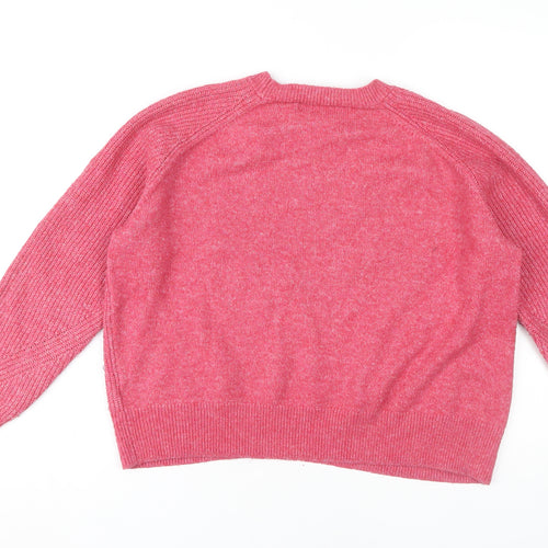 Marks and Spencer Women's Pink Crew Neck Jumper, Large