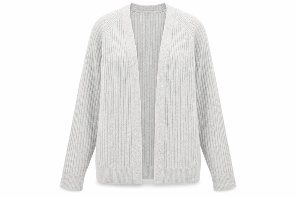 Front view of Marks & Spencer Women's Grey Open Front Cardigan, Medium