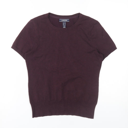 Lands' End Women's XS Purple Crew Neck Jumper Petite
