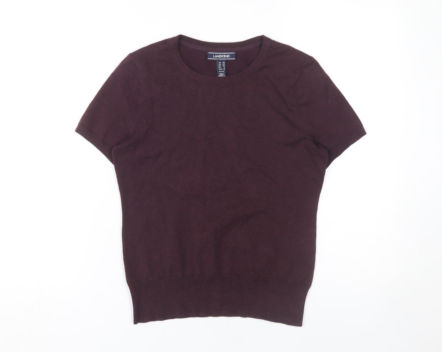 Lands' End Women's XS Purple Crew Neck Jumper Petite